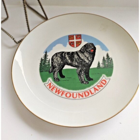 Collector Plate Canada Newfoundland Coat of Arms & Newfoundland Dog 9 1/2" - Picture 2 of 8